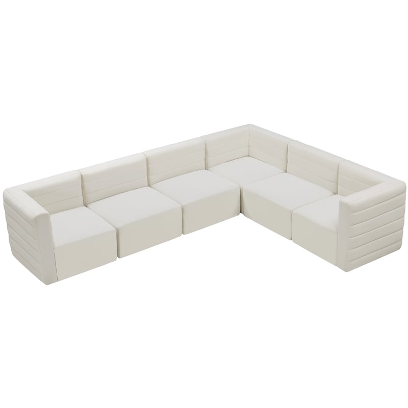 Meridian Furniture Quincy Cream Velvet Modular Sectional