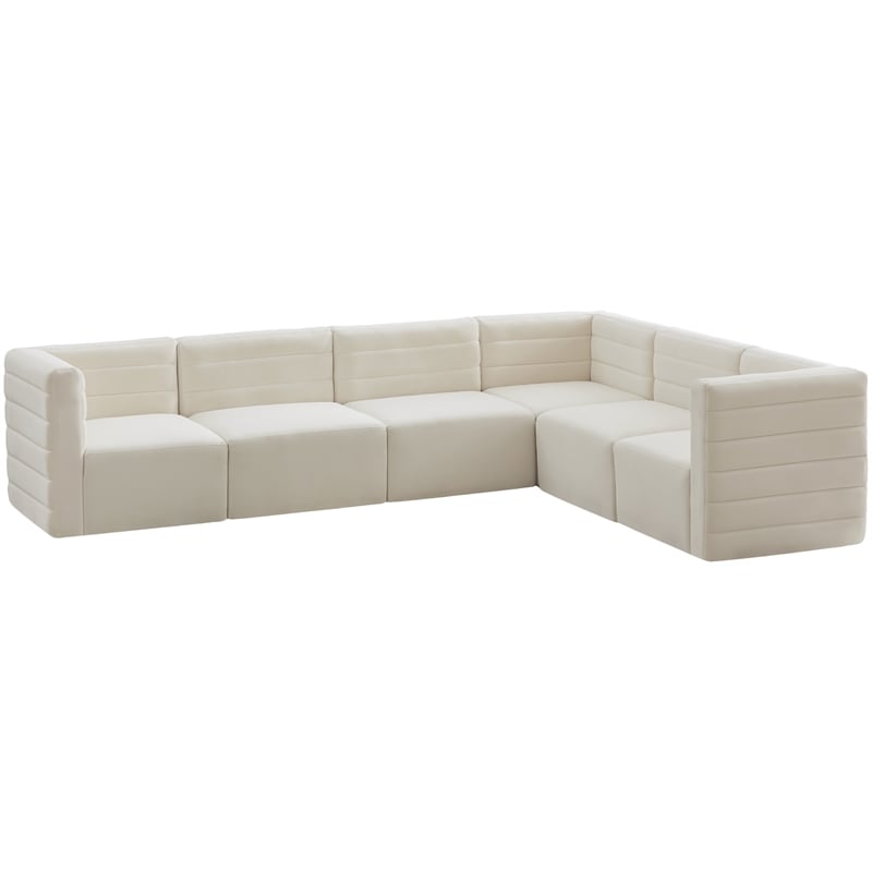 Meridian Furniture Quincy Cream Velvet Modular Sectional