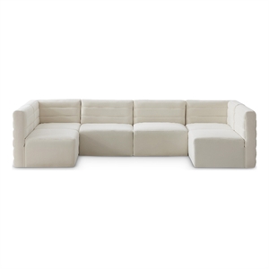 Meridian Furniture Quincy Cream Velvet Modular Sectional