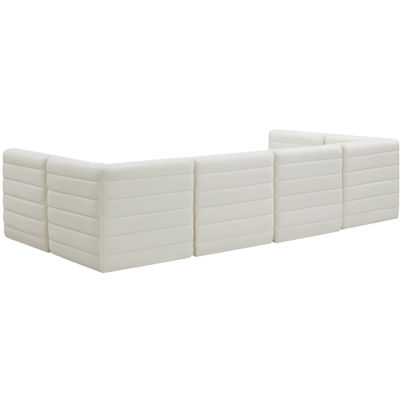 Meridian Furniture Quincy Cream Velvet Modular Sectional