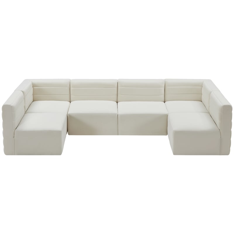 Meridian Furniture Quincy Cream Velvet Modular Sectional