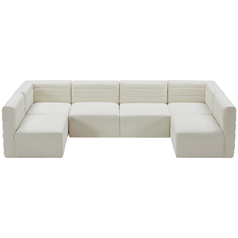 Meridian Furniture Quincy Cream Velvet Modular Sectional