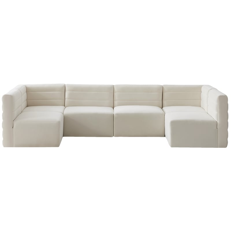 Meridian Furniture Quincy Cream Velvet Modular Sectional