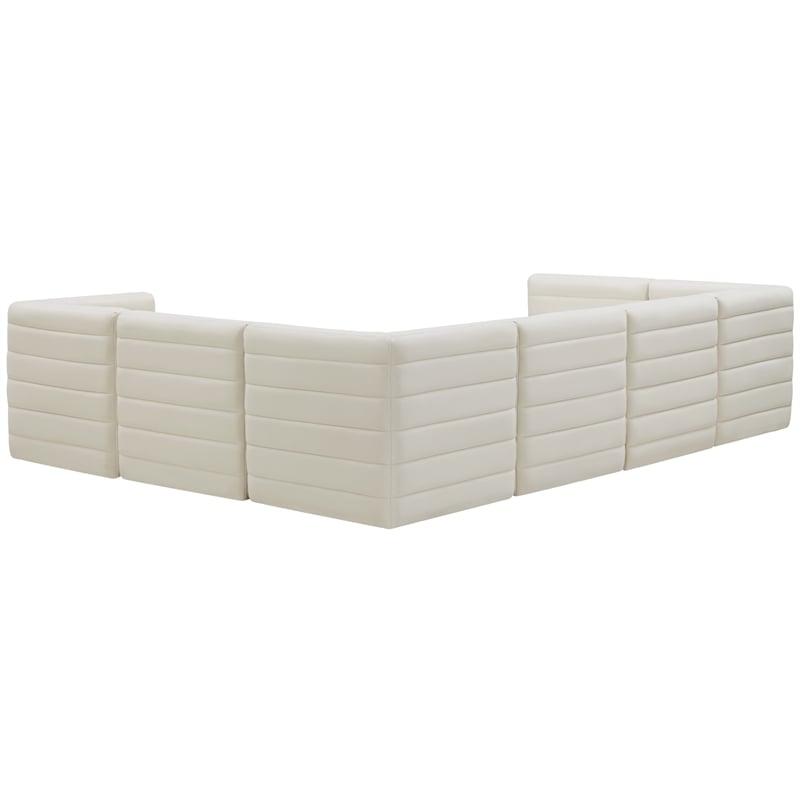 Meridian Furniture Quincy Cream Velvet Modular Sectional