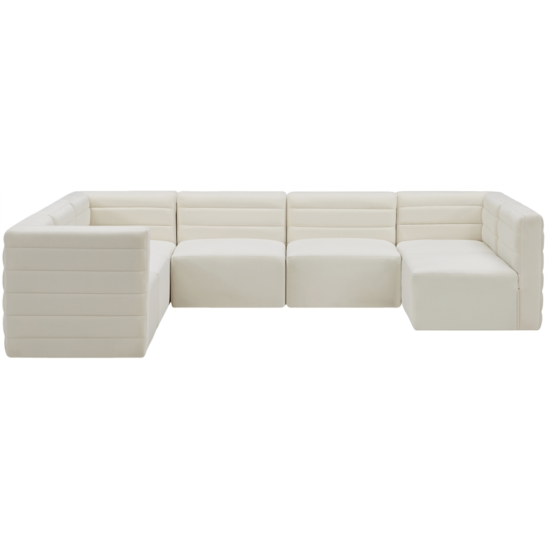 Meridian Furniture Quincy Cream Velvet Modular Sectional