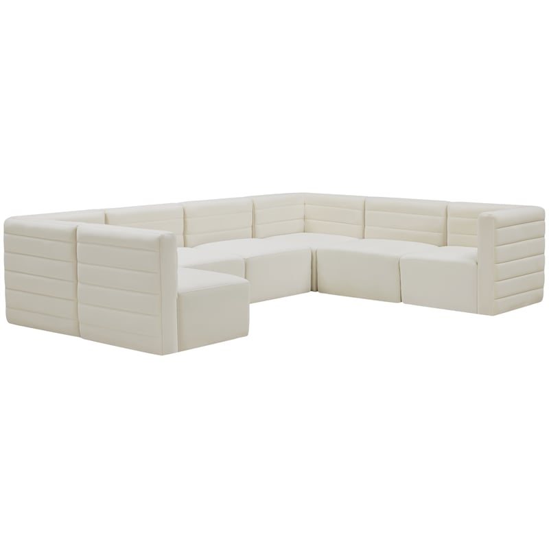 Meridian Furniture Quincy Cream Velvet Modular Sectional