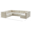 Meridian Furniture Quincy Cream Velvet Modular Sectional