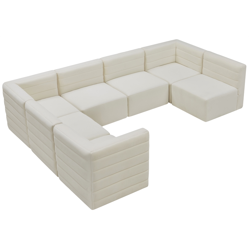 Meridian Furniture Quincy Cream Velvet Modular Sectional