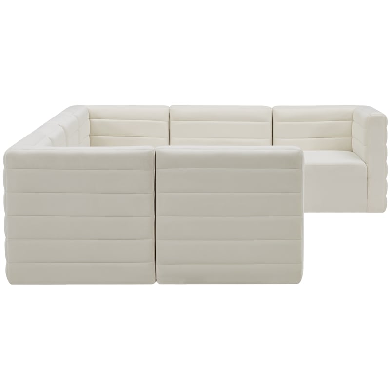 Meridian Furniture Quincy Cream Velvet Modular Sectional