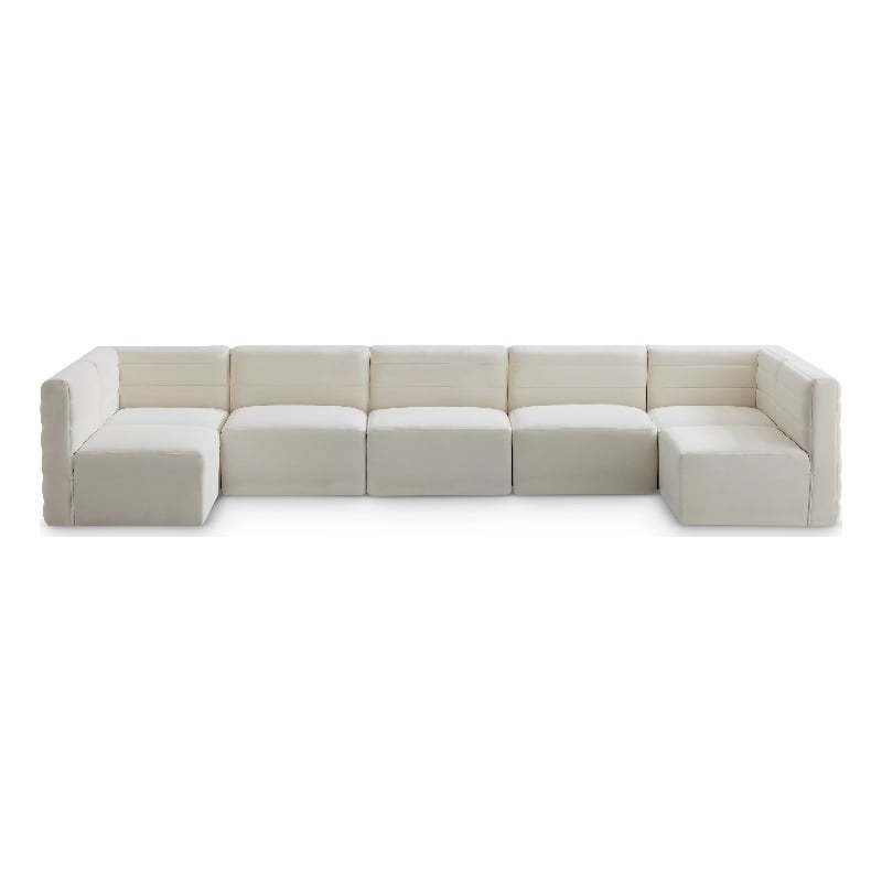 Meridian Furniture Quincy Cream Velvet Modular Sectional