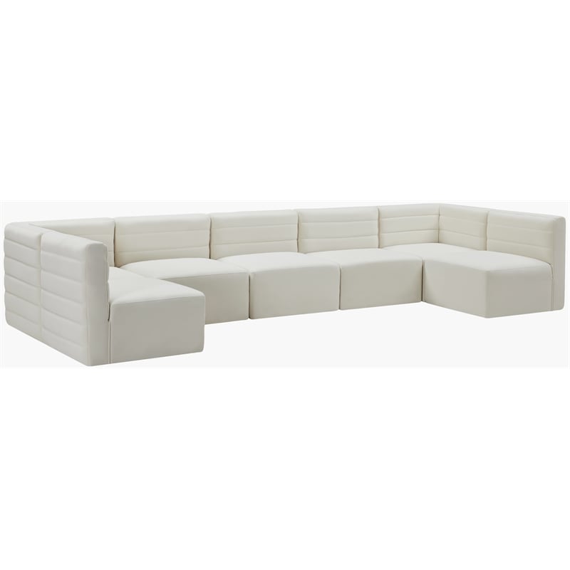 Meridian Furniture Quincy Cream Velvet Modular Sectional