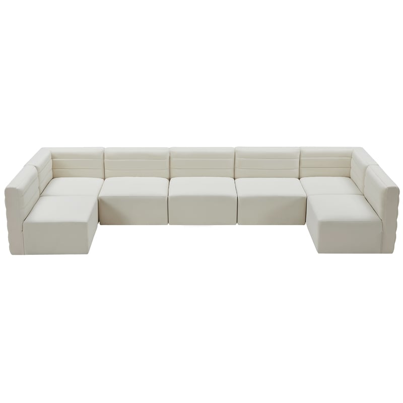 Meridian Furniture Quincy Cream Velvet Modular Sectional