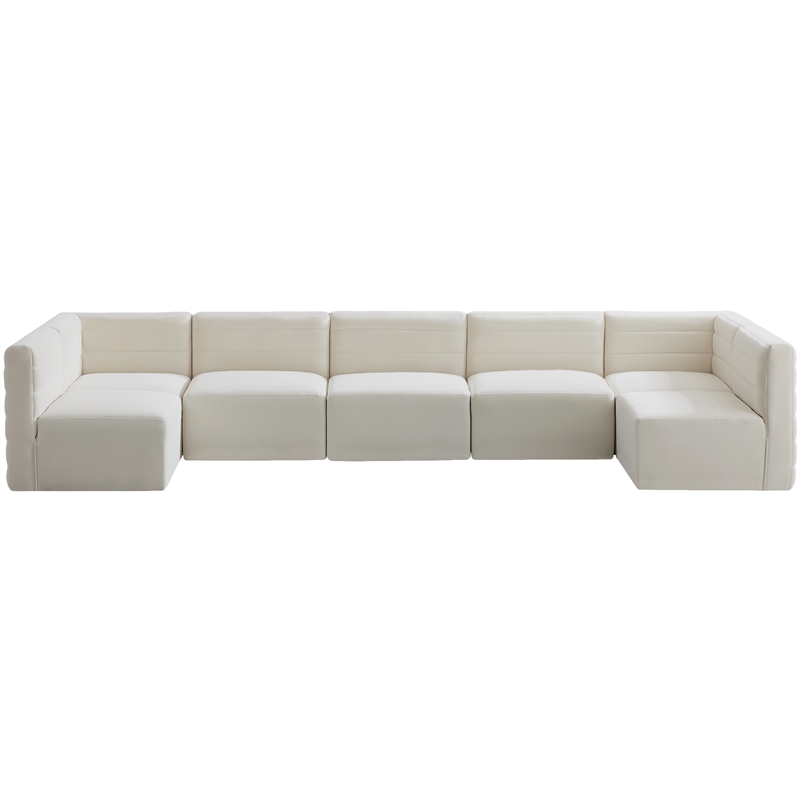 Meridian Furniture Quincy Cream Velvet Modular Sectional