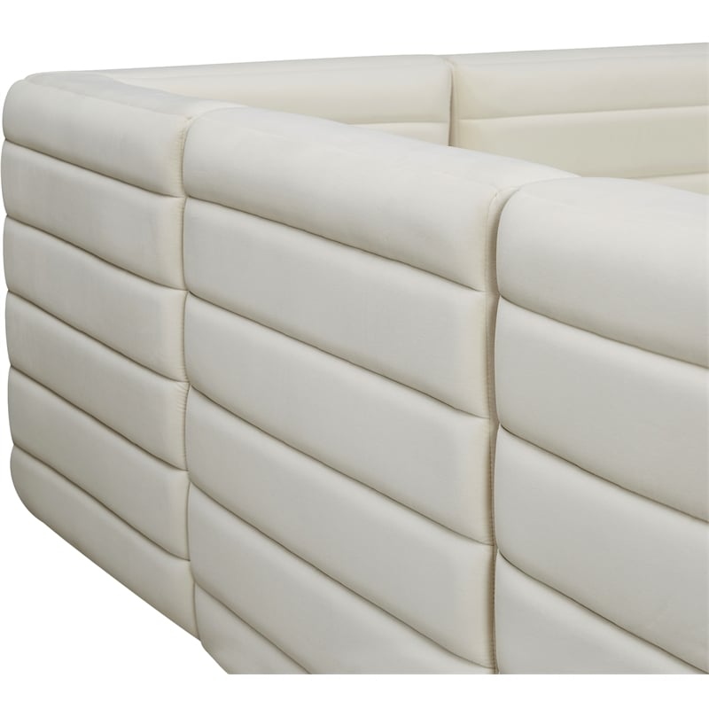 Meridian Furniture Quincy Cream Velvet Modular Sectional