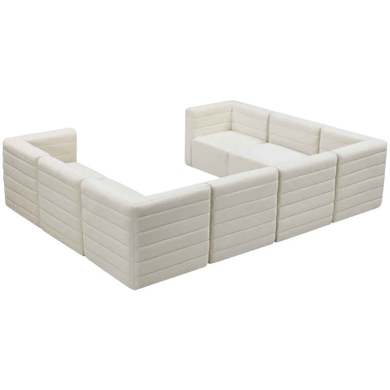 Meridian Furniture Quincy Cream Velvet Modular Sectional