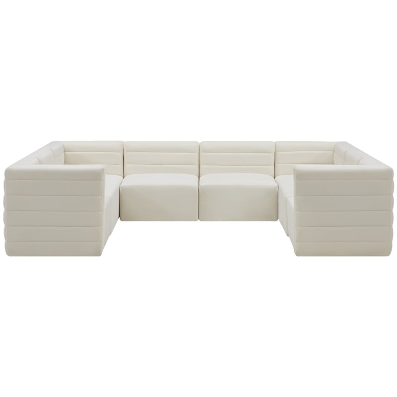 Meridian Furniture Quincy Cream Velvet Modular Sectional
