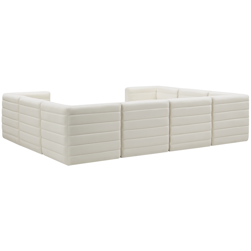 Meridian Furniture Quincy Cream Velvet Modular Sectional