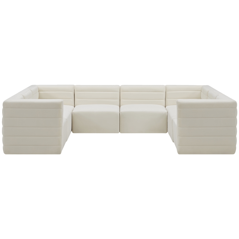 Meridian Furniture Quincy Cream Velvet Modular Sectional