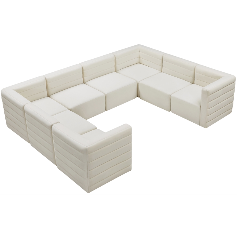 Meridian Furniture Quincy Cream Velvet Modular Sectional