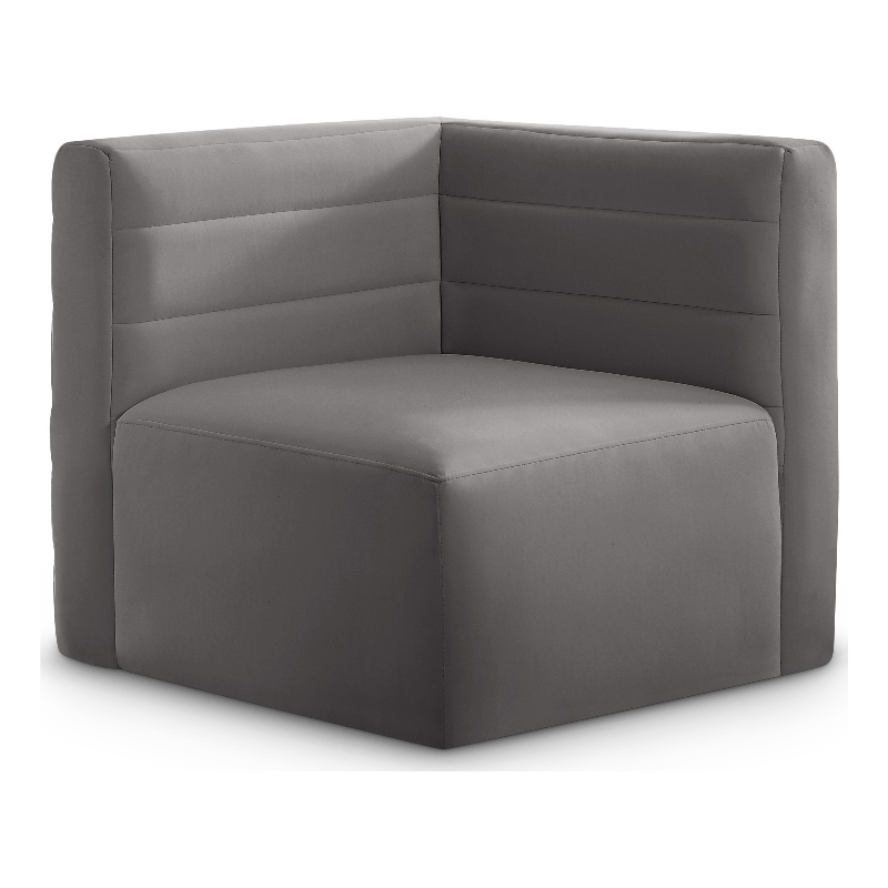 Meridian Furniture Quincy Grey Velvet Modular Corner Chair