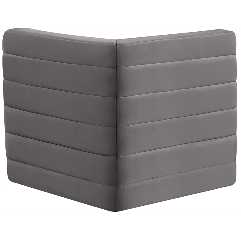 Meridian Furniture Quincy Grey Velvet Modular Corner Chair