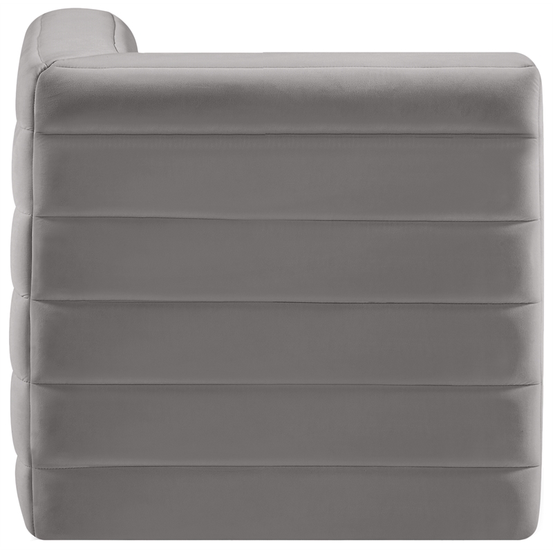 Meridian Furniture Quincy Grey Velvet Modular Corner Chair