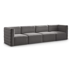 Meridian Furniture Quincy Grey Velvet Modular Sofa