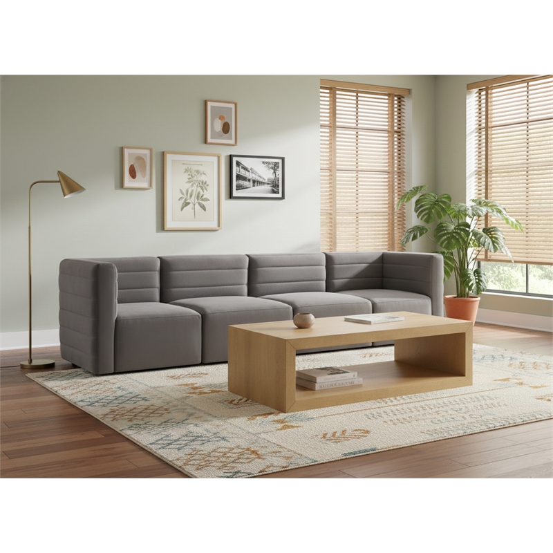 Meridian Furniture Quincy Grey Velvet Modular Sofa