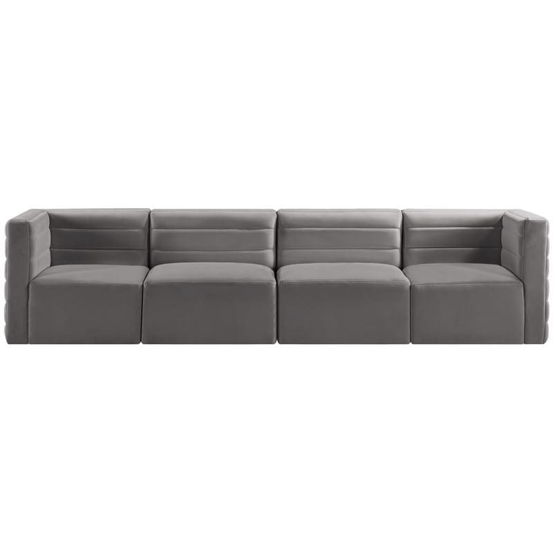 Meridian Furniture Quincy Grey Velvet Modular Sofa