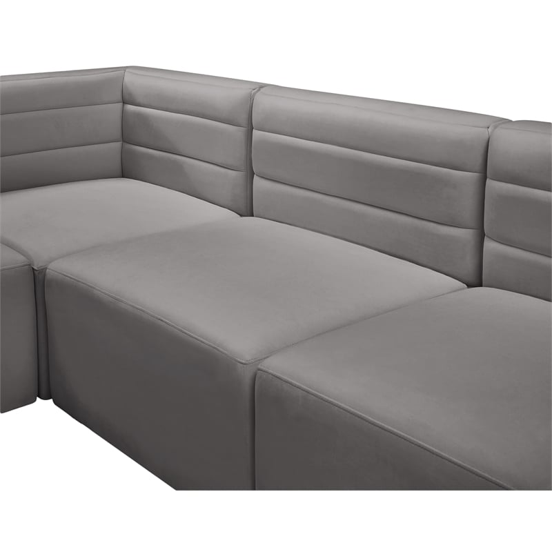 Meridian Furniture Quincy Grey Velvet Modular Sofa
