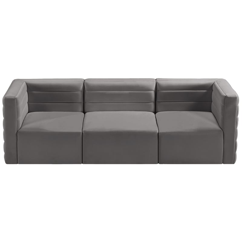 Meridian Furniture Quincy Grey Velvet Modular Sofa