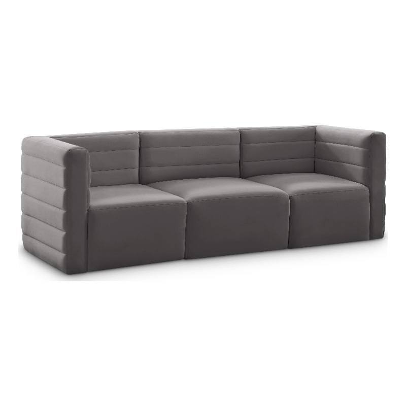 Meridian Furniture Quincy Grey Velvet Modular Sofa