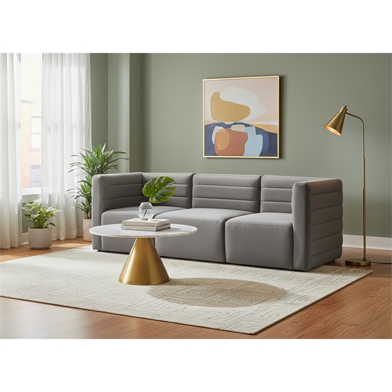 Meridian Furniture Quincy Grey Velvet Modular Sofa
