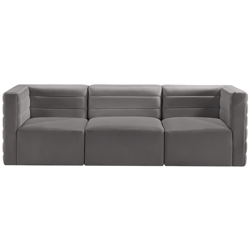 Meridian Furniture Quincy Grey Velvet Modular Sofa
