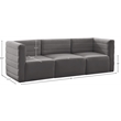 Meridian Furniture Quincy Grey Velvet Modular Sofa
