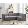 Meridian Furniture Quincy Grey Velvet Modular Sectional