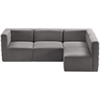 Meridian Furniture Quincy Grey Velvet Modular Sectional