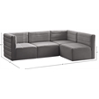 Meridian Furniture Quincy Grey Velvet Modular Sectional