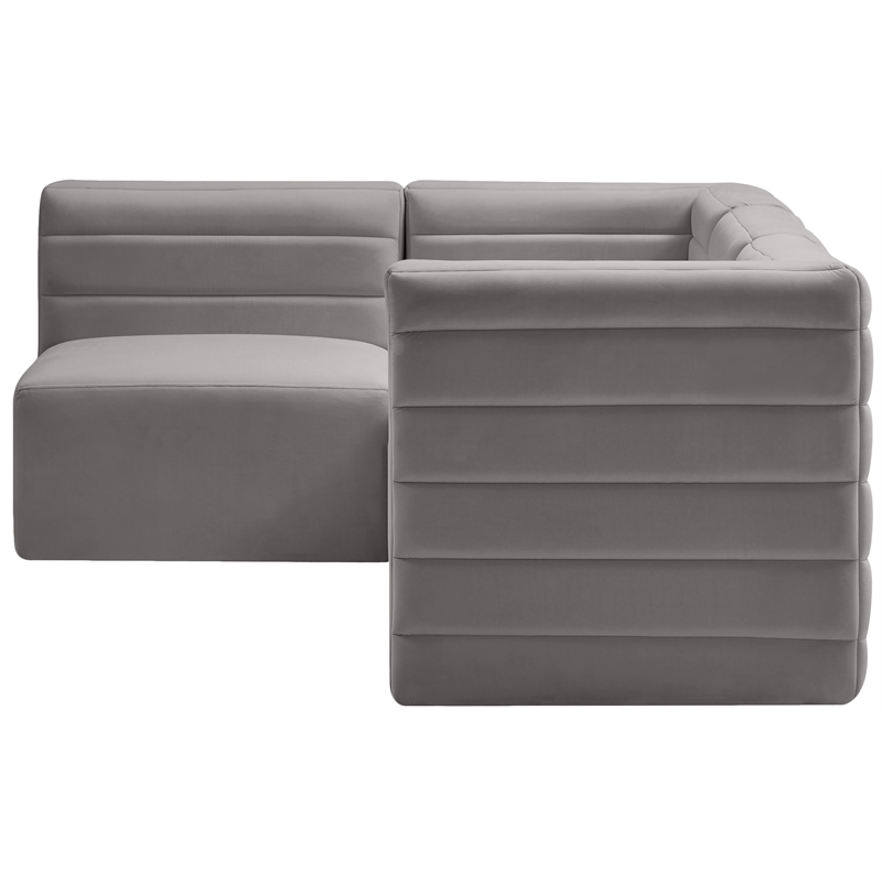 Meridian Furniture Quincy Grey Velvet Modular Sectional