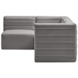 Meridian Furniture Quincy Grey Velvet Modular Sectional