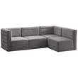 Meridian Furniture Quincy Grey Velvet Modular Sectional