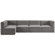 Meridian Furniture Quincy Grey Velvet Modular Sectional