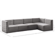 Meridian Furniture Quincy Grey Velvet Modular Sectional