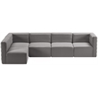 Meridian Furniture Quincy Grey Velvet Modular Sectional