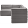 Meridian Furniture Quincy Grey Velvet Modular Sectional