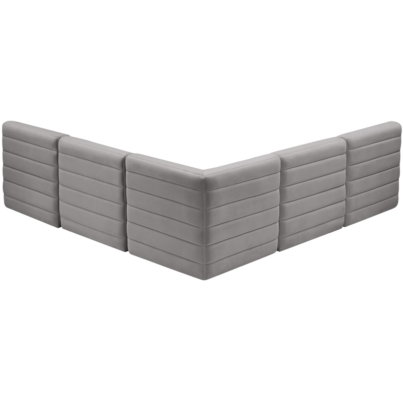 Meridian Furniture Quincy Grey Velvet Modular Sectional