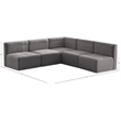 Meridian Furniture Quincy Grey Velvet Modular Sectional
