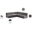 Meridian Furniture Quincy Grey Velvet Modular Sectional