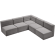 Meridian Furniture Quincy Grey Velvet Modular Sectional