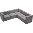 Meridian Furniture Quincy Grey Velvet Modular Sectional